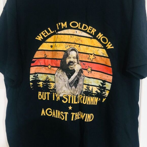 Well I'm Older Now But I'm Still Runnin' Against The Wind Men's T-Shirt Black XL - Picture 2 of 6
